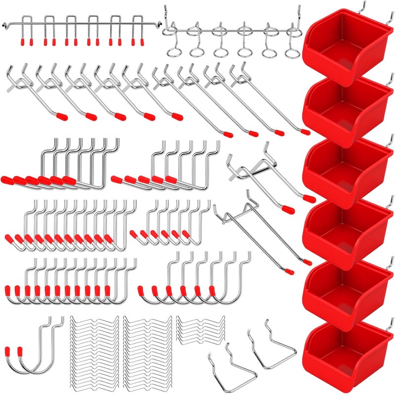 SEDY Ultimate 121-Piece Pegboard Hooks Set, Pegboard Accessories with Metal Hooks, Durable Peg Board Organizer Accessories, Pegboard Bins, Peg Board Tool Utility Hooks - Image 1